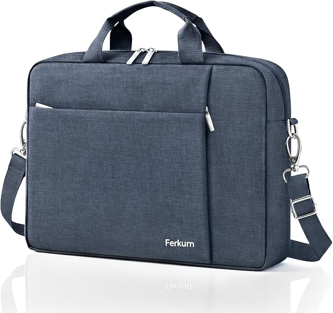Ferkurn Laptop Bag Case for Women Men Computer Bag Compatible with HP Envy Pavilion Omen/LG Gram/MSI/Dell Inspiron XPS/Lenovo/Acer, Shoulder Strap Carrying Messenger Briefcase, Grey, 14 Inch