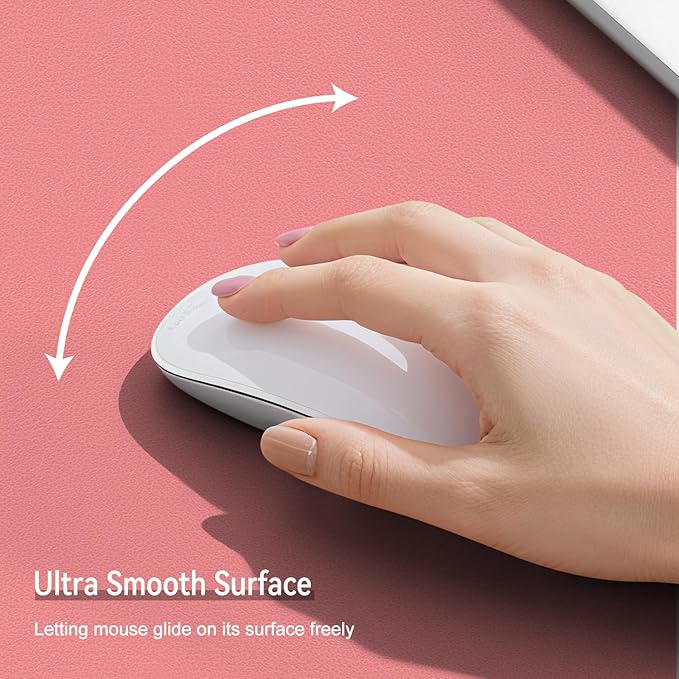 Dual Sided Leather Desk Mat - Waterproof Desk Pad - Ideal for Large Mouse Pad and Desk Mats on Top of Desks (Pink, 25"*13")