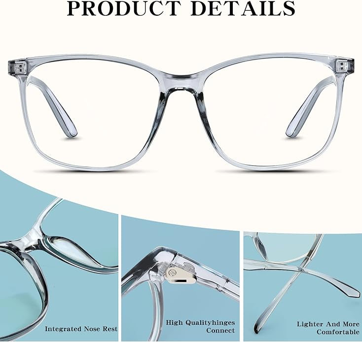 Oilway Blue-Light Blocking Glasses for Women Men - 3Pack Computer Reading/Gaming/TV/Phones Glasses Anti Eyestrain
