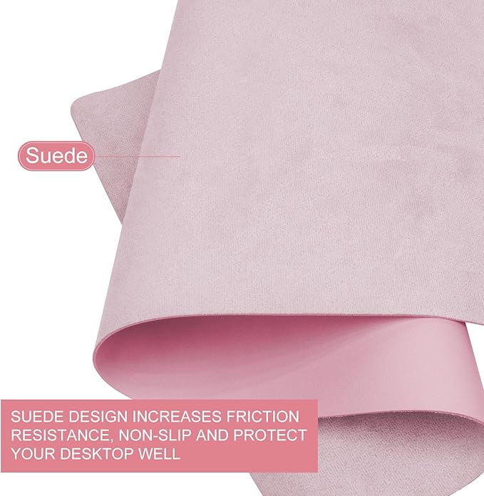 Desk Pad,Large Mouse Pad, Non-Slip PU Leathers Writing Pad,Desktop Protection Pad,Computer Desk Pad, Waterproof Table Mat, Desk Mat for Office and Home Writing (Pink;23.6"x 13.7")