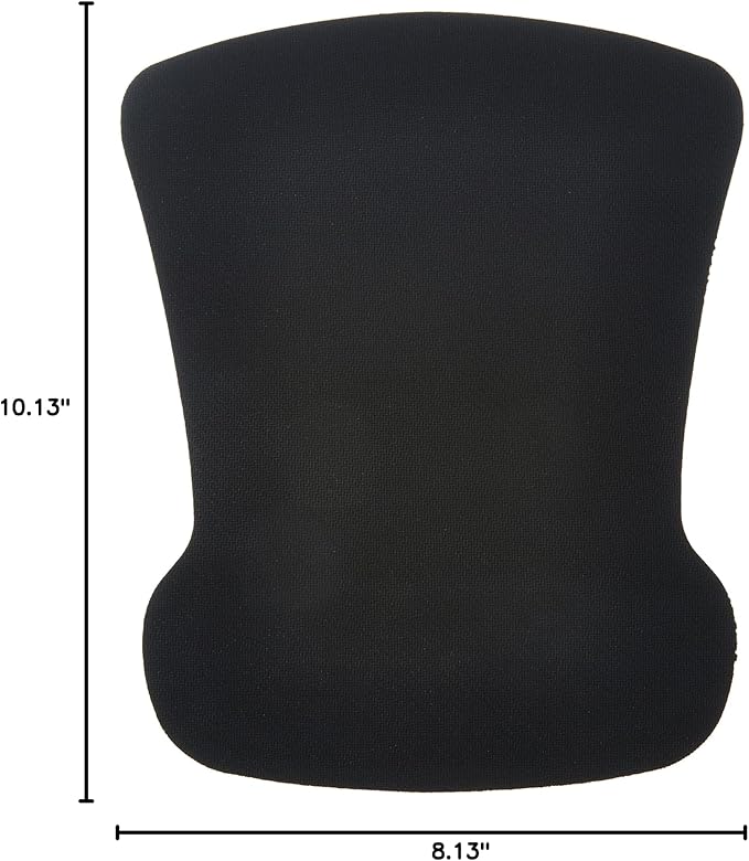 Amazon Basics Irregular Ergonomic Gel Computer Mouse Pad with Wrist Support for Pain Relief, Non-Slip, 10.1L x 8.1W inches, Black