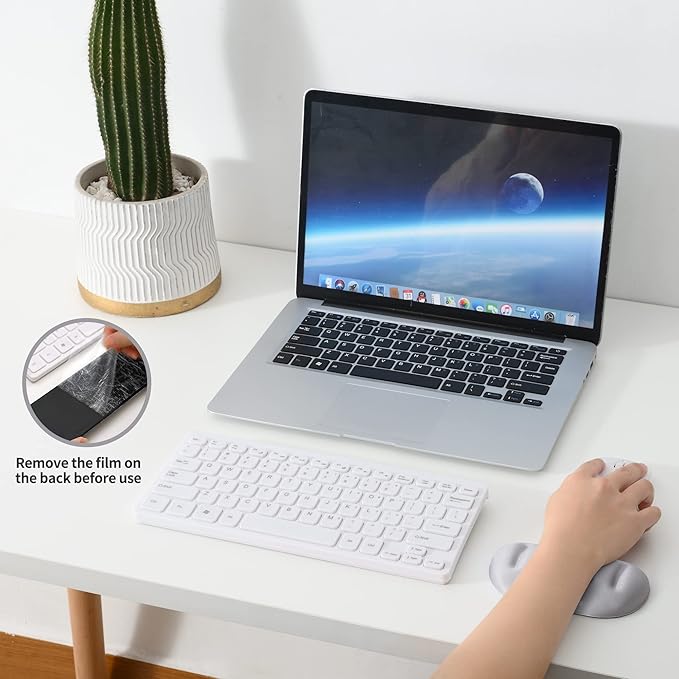 UnivoColors Gray Superfine Memory Foam Wrist Rest Soft Gel Ergonomic Mouse Pad Wrist Support for Mouse, Gaming, Computer, Laptop, Office