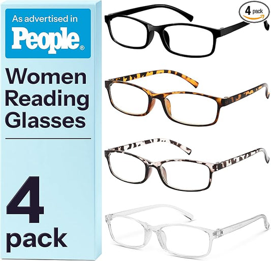 Gaoye +0.75 Multi Pack Reading Glasses - Blue Light Blocking Lenses, TR90 Frames, UV400 - Eyeglasses with Clear Vision