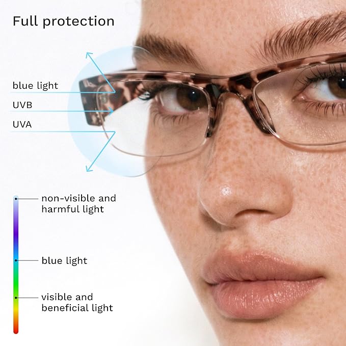 livho Retro Chic Blue Light Glasses for Woman - Early 2000s Narrow Rectangular Frame, Blue Light Blocking with Soft Case