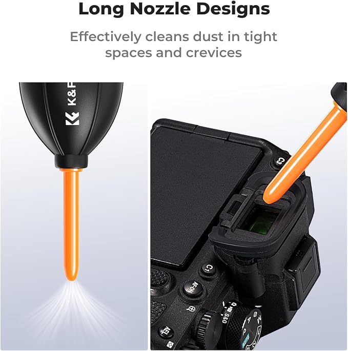 K&F CONCEPT Lens Air Blower, Rubber Bulb Air Pump Dust Blower Cleaner, with Long Nozzle for Cell Phone, Tablet, Camera Lens Sensors, Keyboard,Telescopes - Image 4