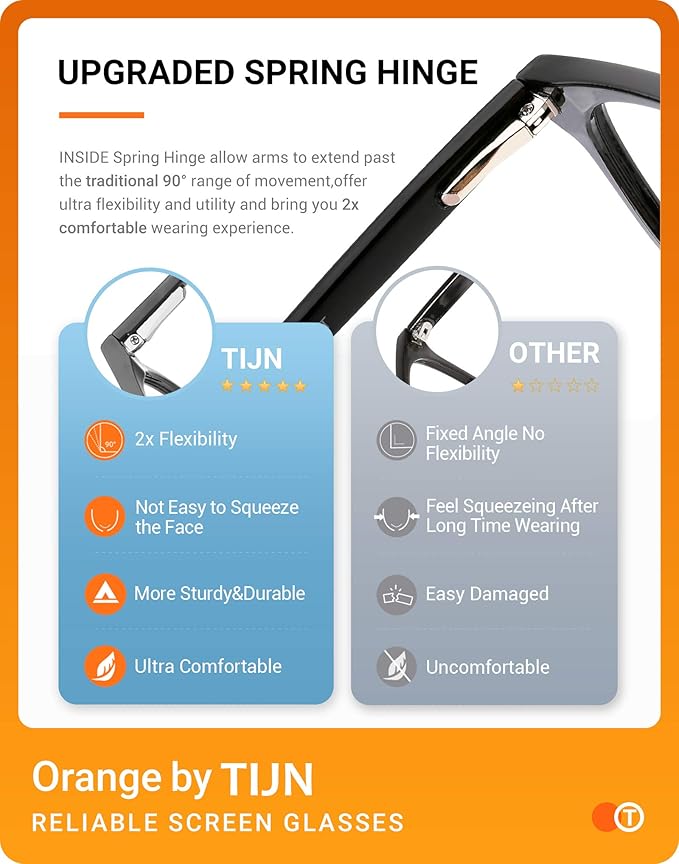 TIJN Blue Light Blocking Glasses for Women Men Square Frame Nerd Eyeglasses Anti Blue Ray Computer Screen Glasses