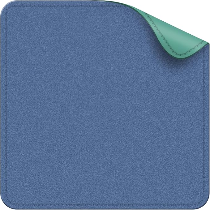 Dual Sided Leather Desk Mat - Waterproof Desk Pad - Ideal for Large Mouse Pad and Desk Mats on Top of Desks (Blue, 11"*8")