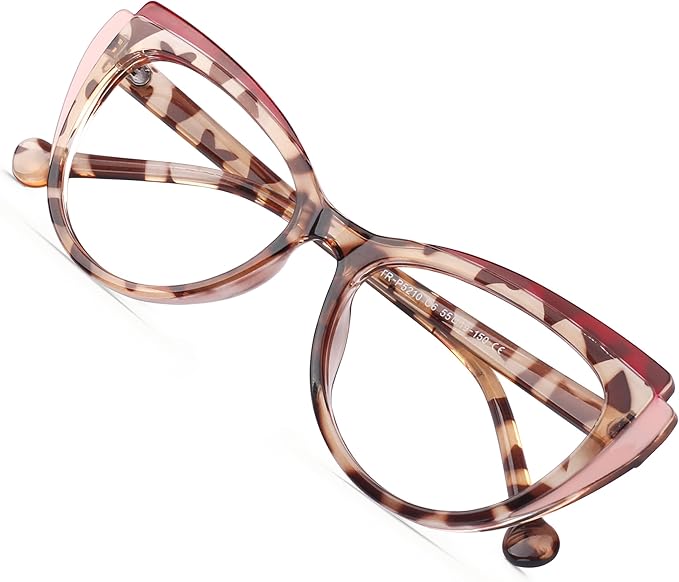 Blue Blockers Glasses for Women, Bluelight Glasses with Cat Eye Frame for Style, Comfort, Eye Strain Relief (Cat Eye, Leopard pattern)