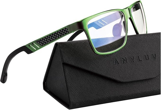 ANYLUV Blue Light Blocking Glasses Men Computer Gaming Glasses Lightweight Al-Mg Metal Anti Eyestrain Eye Protection