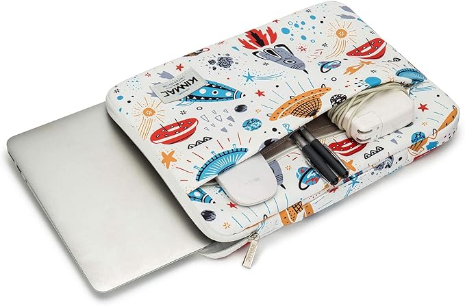 Kinmac 360° Cushion Protective Waterproof Laptop Case Bag Sleeve with Handle Compatible with LG Gram 16 inch and 15.6 inch-16 inch Laptop (Spaceship)