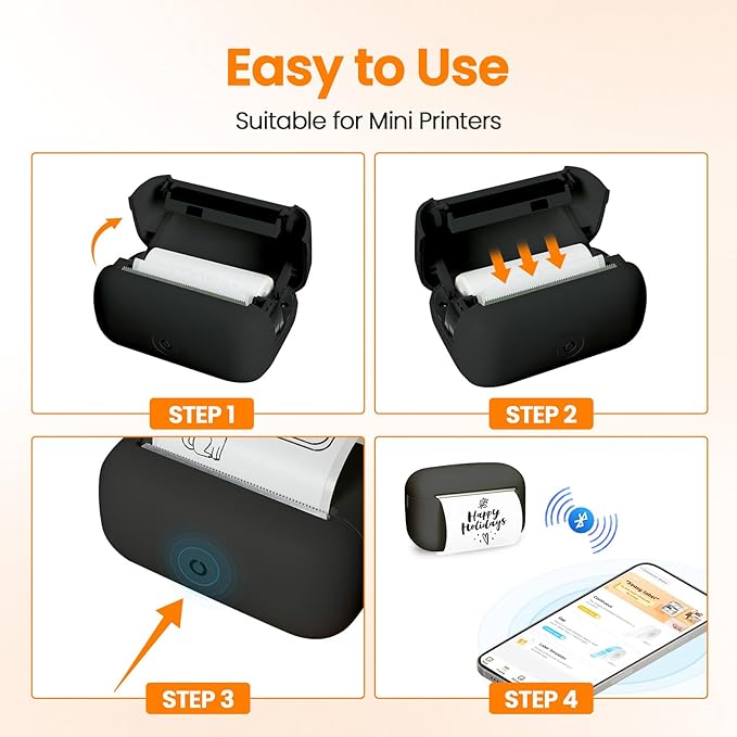Label Maker Machine with Tape: Portable Sticker Printer, Support Continuous Label, Sticker Maker Machine with Multiple Templates for Home, Kitchen, School, Office Organization, Black