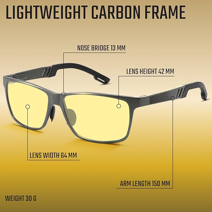 IBOANN Blue Light Glasses for Men - Lightweight Al-Mg Metal, Gaming Computer Blocking Glasses, Eye Protection Anti Eyestrain