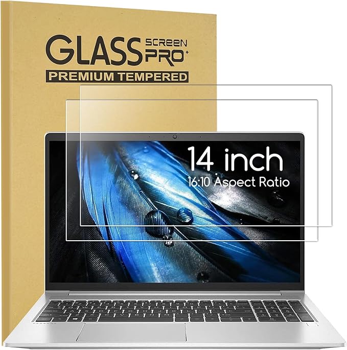 2 Pack 14 Inch Tempered Glass Laptop Screen Protector Compatible with All Other 14" Laptops Portable Monitor with 16:10 Aspect Ratio, (11.9 x 7.4 in, W x H) - Ultra Clear 9H, 14 Tempered Glass Shield