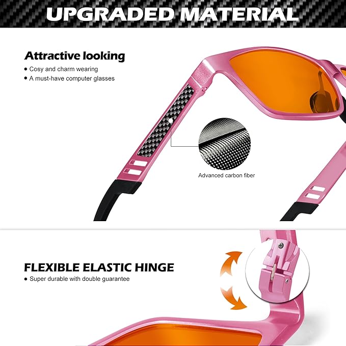 ANYLUV Blue Light Blocking Glasses Men Computer Gaming Glasses Lightweight Al-Mg Metal Anti Eyestrain Eye Protection
