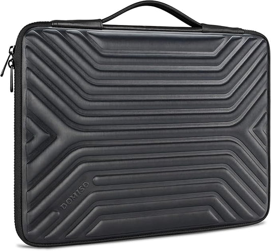 DOMISO 17.3 Inch Laptop Sleeve Case, Shockproof Waterproof Soft EVA Protective Bag with Handle, Lightweight Carrying Case for 17-17.3" Notebook/Dell/Lenovo/HP/MSI/ASUS, Black