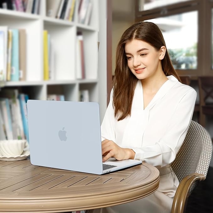 MOSISO Compatible with MacBook Air 13 inch Case M5 2026 M4 2025 M3 M2 2024-2022 A3449 A3240 A3113 A2681, Hard Shell&Keyboard Cover&Screen Film&Type C for MacBook Air 13.6 inch Case, Baby Blue