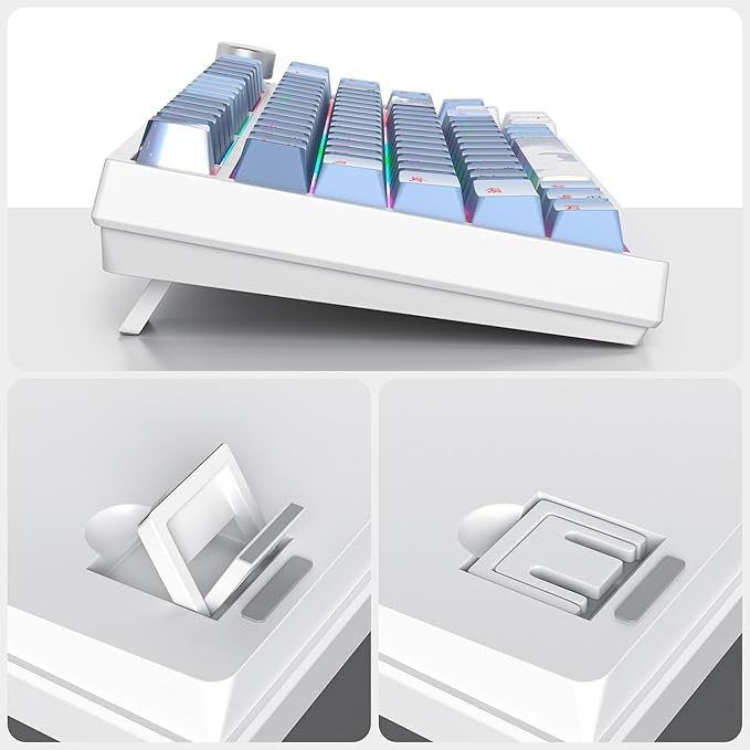Sea Mist 75% Wired Gaming Keyboard - Hot Swappable, Gasket Mount, Red Switch, RGB Backlit 82-Key TKL Mechanical Keyboard for PC/Laptop Gamers