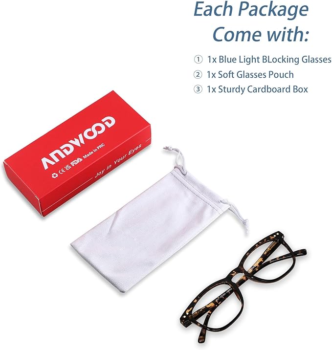 ANDWOOD Blue Light Blocking Glasses Women Men Computer Small Face Clear Bluelight Blocker Eyeglasses Frame