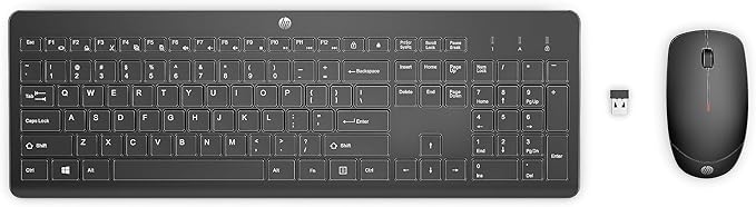 HP 230 Wireless Mouse and Keyboard Combo - 2.4GHz Wireless Connection - Long Battery Life - Durable & Low-Noise Design - Windows & Mac OS - Adjustable 1600 DPI - Numeric Keypad (18H24AA#ABA)