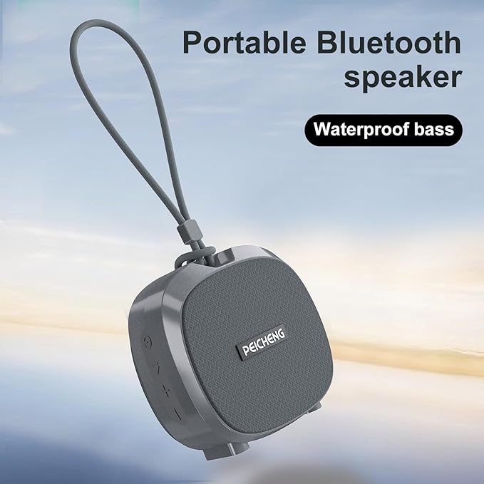 Speaker, Small Portable Bluetooth Wireless IPX5 Waterproof Shower Speaker,Loud Stereo Sound Deep Bass,TWS Paire, RGB Lights,Long Playtime for Outdoor Party, Great Gift,1PC(Gray)