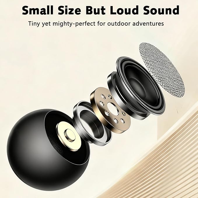 Portable Mini Bluetooth Speaker, Small Wireless Speaker Bluetooth 5.3 with Stereo Sound, Deep Bass, TWS Pairing, IP7 Waterproof, 8 Hours of Playtime, for Home/Outdoor/Party/Travel/Gift Ideas