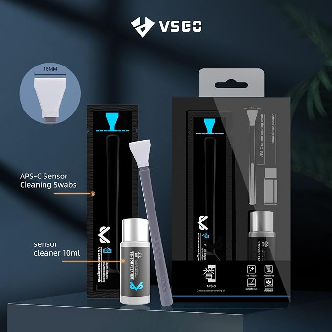 VSGO VS-S02-E APS-C Digital Camera Sensor Cleaning Kit Clean Swab × 10 with Sensor Cleaner Solution for Nikon Canon DSLR Cleaning - Image 2
