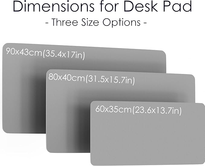 WAYBER Leather Desk Pad Protector, Waterproof Mouse Pad, PU Desk Mat, Office Desk Cover, Desk Writing Mat for Office/Home/Work/Cubicle (Gray/Silver) 31.5x15.7in