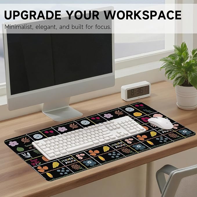 AUPET Leather Desk Pad Blotter Mat, Large Mouse Pad, Non-Slip Waterproof Desk Writing Pad Protector, Desk Decor for Office，Home，Gaming (Freeze-Frame Seasons, 35.4X15.7 inch)