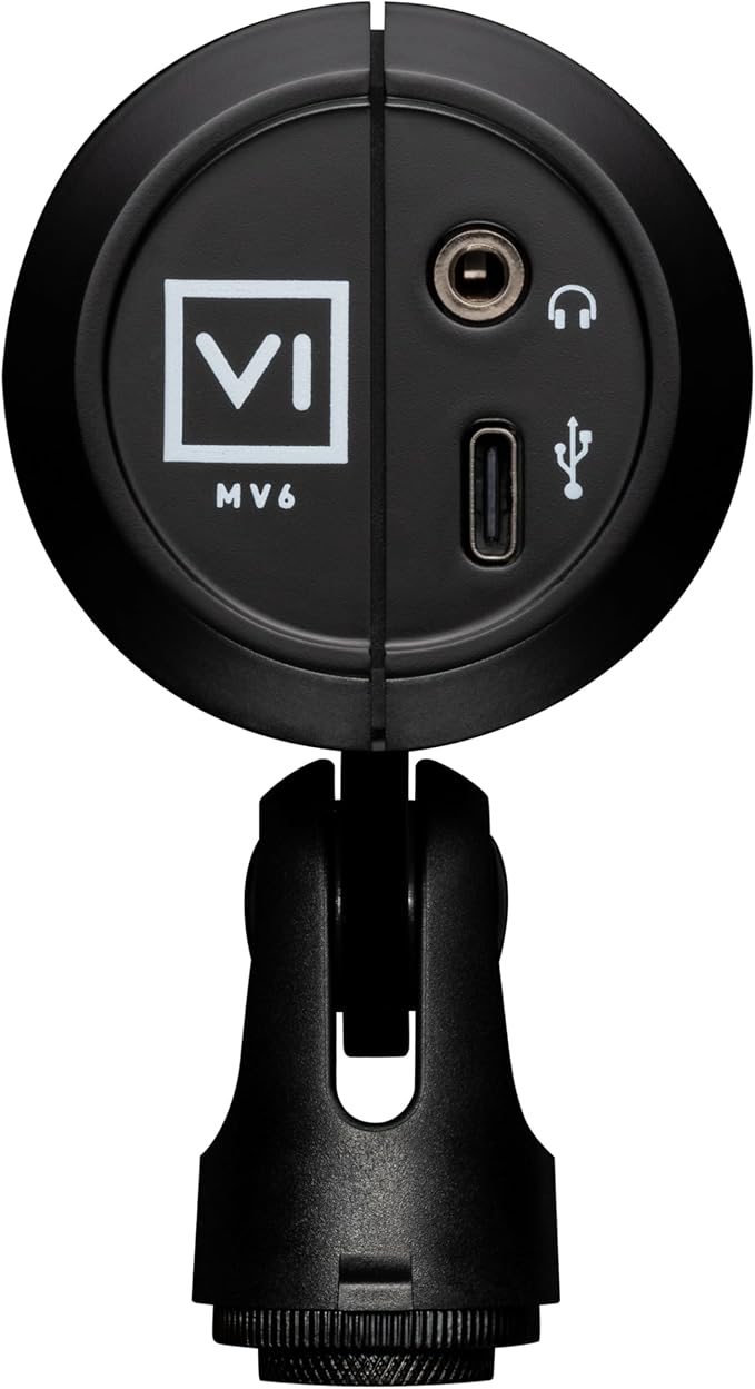 Shure MV6 Gaming Microphone – Dynamic USB Mic for PC Gaming & Streaming with Tap-to-Mute, Noise Cancellation, Desktop Stand & 3.5mm Headphone Monitoring, Black