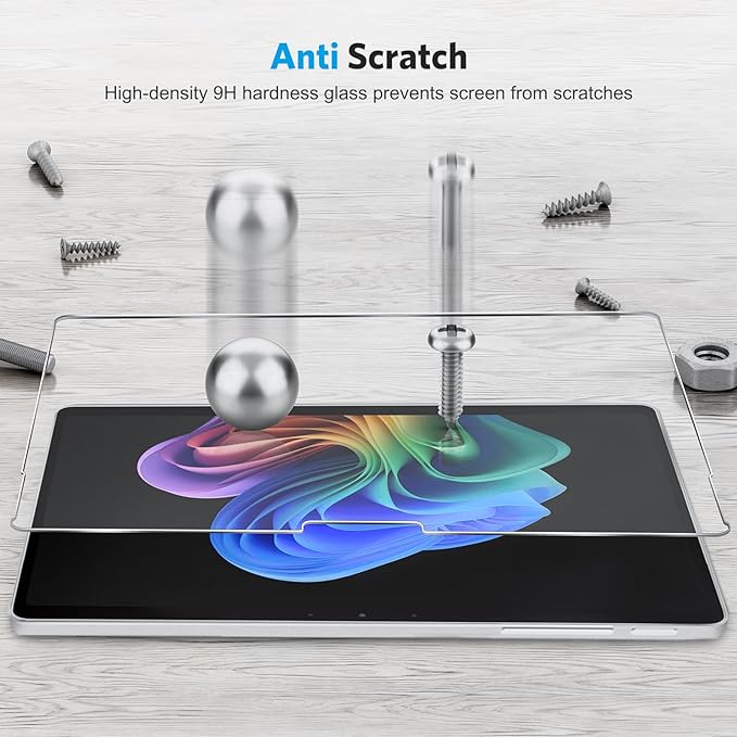 OMOTON 3 Pack Screen Protector for Microsoft Surface Pro 11 Pro 10 (2024)/Pro 9 (2022)/Pro 8 (2021)/Pro X-13 Inch, Tempered Glass/Surface Pen Compatible