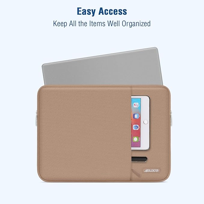 MOSISO Laptop Case 15 inch, 15 inch Laptop Sleeve Compatible with MacBook Air M5 A3448 M4 A3241 M3 A3114 M2 A2941 2026-2023, Dell XPS, Polyester Vertical Computer Sleeve Bag with Pocket, Bronze Brown