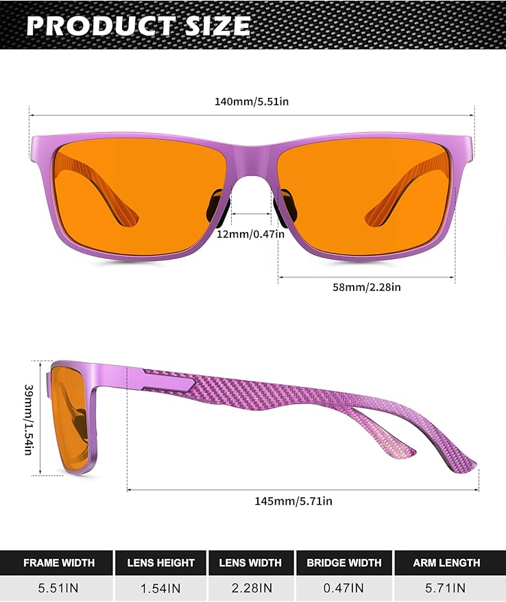ANYLUV Carbon Fiber Reading Glasses for Men Women, Blue Light Blocking Computer Readers, Anti Glare Spring Hinge