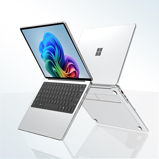G JGOO Case for Microsoft Surface Laptop 15 inch Touchscreen Copilot + PC 2024 (7th Edition) Model 2037, Protective Plastic Hard Shell Case with Keyboard Cover & Screen Protector, Crystal Clear