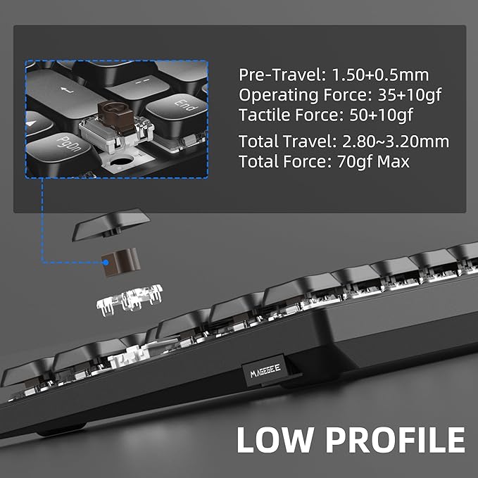 Camiysn Wireless RGB Mechanical Keyboard Moon84 Triple Mode 2.4GHz/BT/USB-C Wired Office Black Keyboard for Computer/Desktop/PC/Laptop/Surface/Smart TV and Windows 10/8/7（Brown Switches）