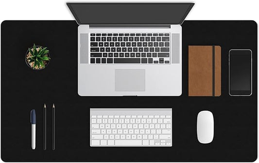 ZBRANDS Leather Desk Mat for Keyboard and Mouse 36" x 20", Midnight Black Desk Pad, Extended Non-Slip Rectangular Keyboard Pad, Laptop and Desktop Computer Keyboard and Mouse Pad, Desk Blotter Mat