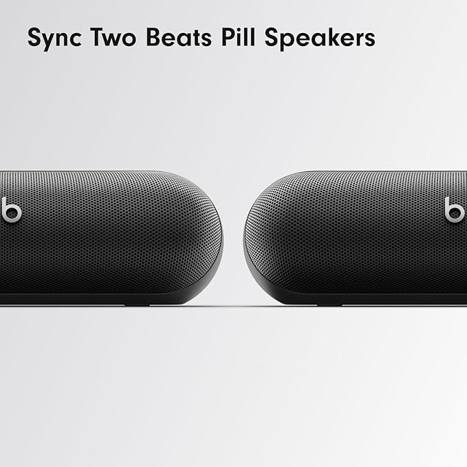 Beats Pill - Portable Bluetooth Speaker - Up to 24H Battery Life, Water Resistant, Bluetooth, Apple & Android Compatible, Seriously Loud Sound for Home, Outdoor and Travel - Matte Black