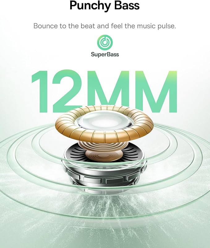 Baseus Bass BP1 NC Hybrid Active Noise Cancelling Wireless Earbuds, 12mm Super-Bass Driver, 41H Playtime, Bluetooth 6.0, IP55 Waterproof, 4-Mic AI ENC, 24 Customizable EQ