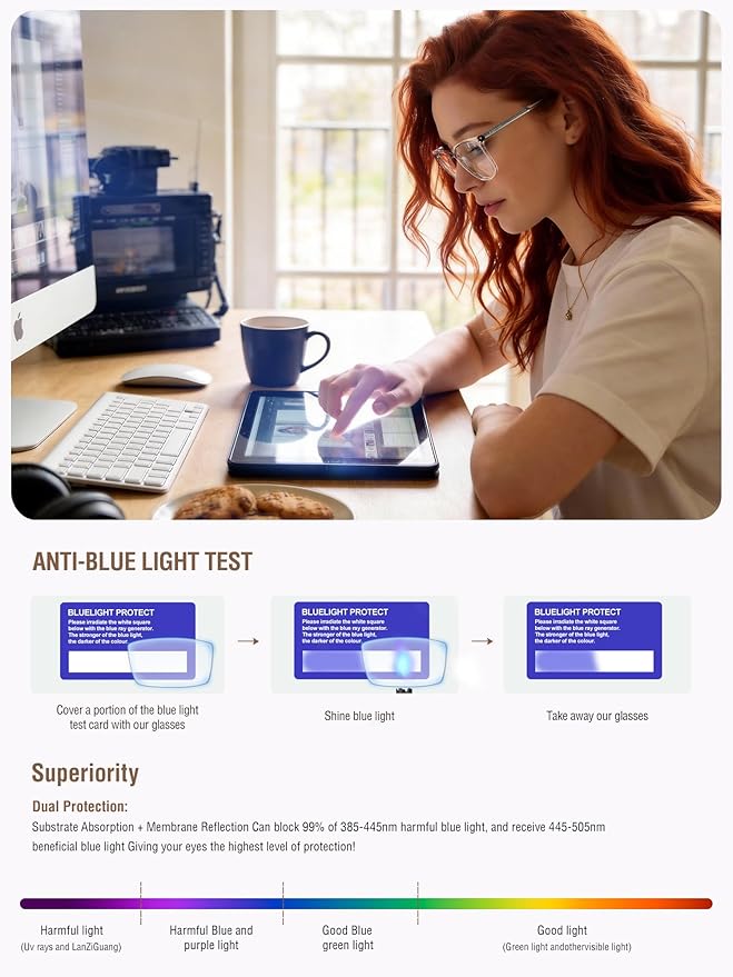 ANYLUV Blue Light Glasses for Woman Men, Womens Blue Light Blocking Glasses Computer Glasses Anti Eyestrain