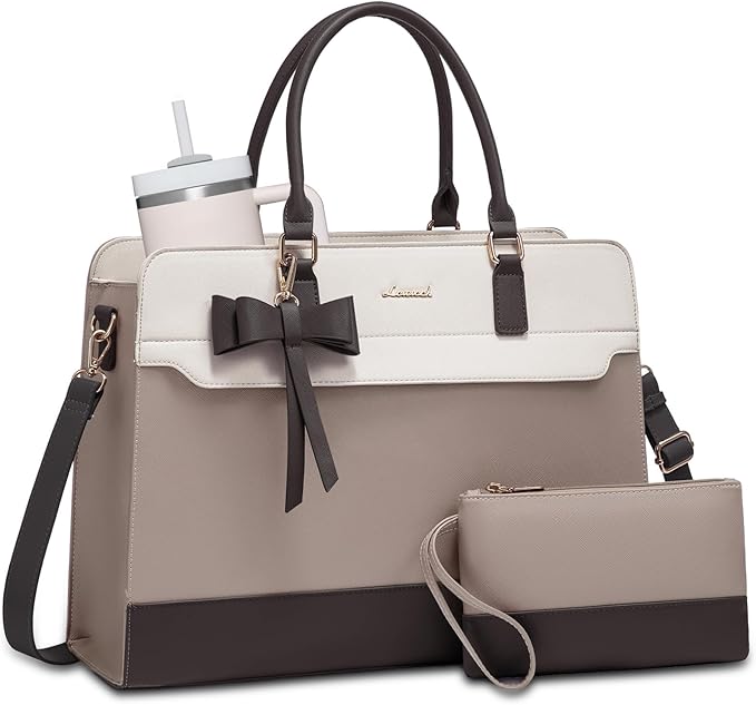 LOVEVOOK Laptop Tote Bag for Women,Leather Work Bag, Waterproof Business Teacher Bag,Large Computer Handbag Purse Briefcase,Office Gifts for Women