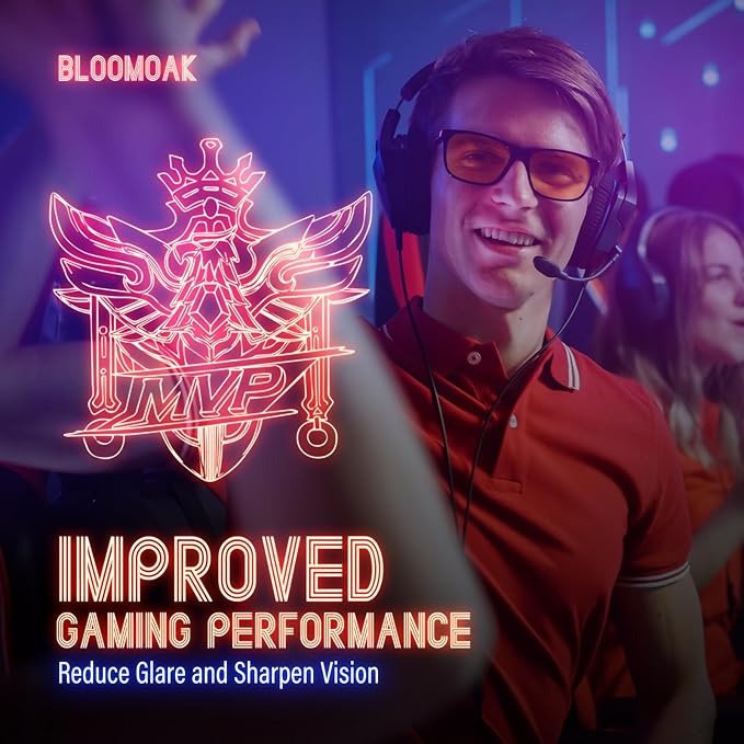 Bloomoak 100% Red Lens Blue Green Light Blocking Glasses- Dual AR Coatings Sleep Glasses Before Bed - Anti Glare, Fatigue