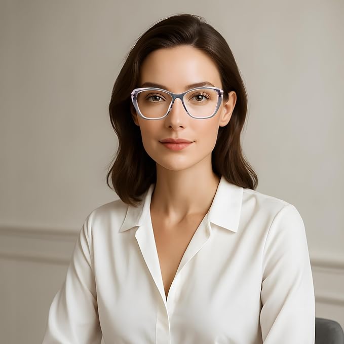 Blue Light Glasses For Woman With Square Decoration,Reading Glasses For Office & Computer Games