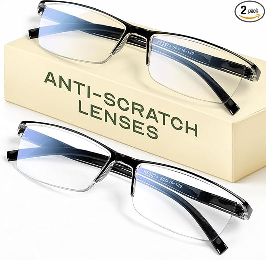 Gaoye 1.0 Executive Style Reading Glasses Men - Durable Readers with Blue Light Filtering- Comfortable Fit with TR90 Frames