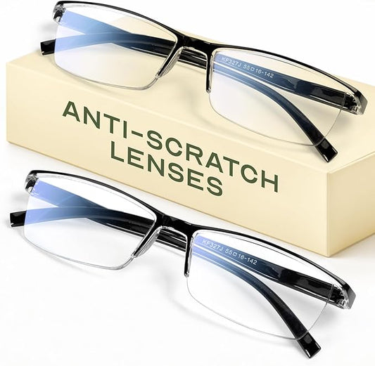 Gaoye 0.5 Executive Style Reading Glasses Men - Durable Readers with Blue Light Filtering- Comfortable Fit with TR90 Frames