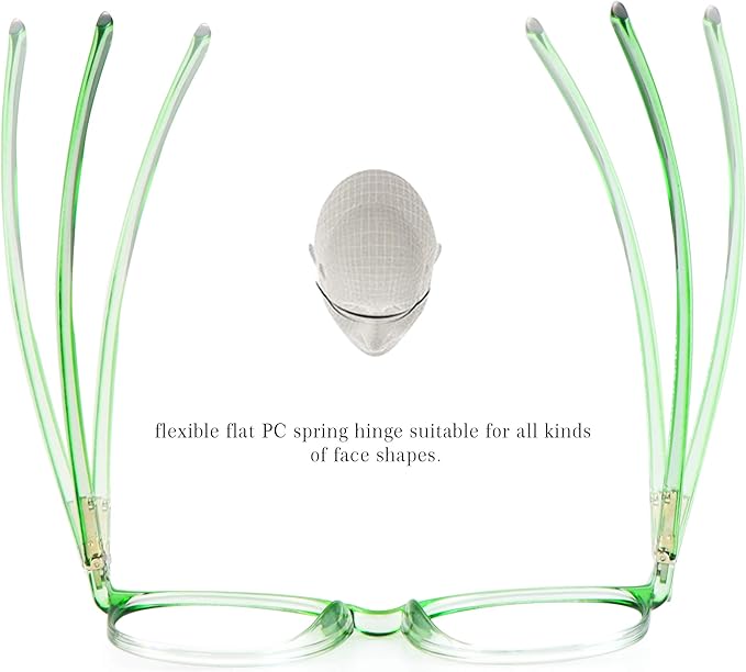 LifeArt Round Blue Light Blocking Glasses, Computer Glasses, Gaming Glasses, TV Glasses for Women Men (Clear Green, 2.75 Magnification)