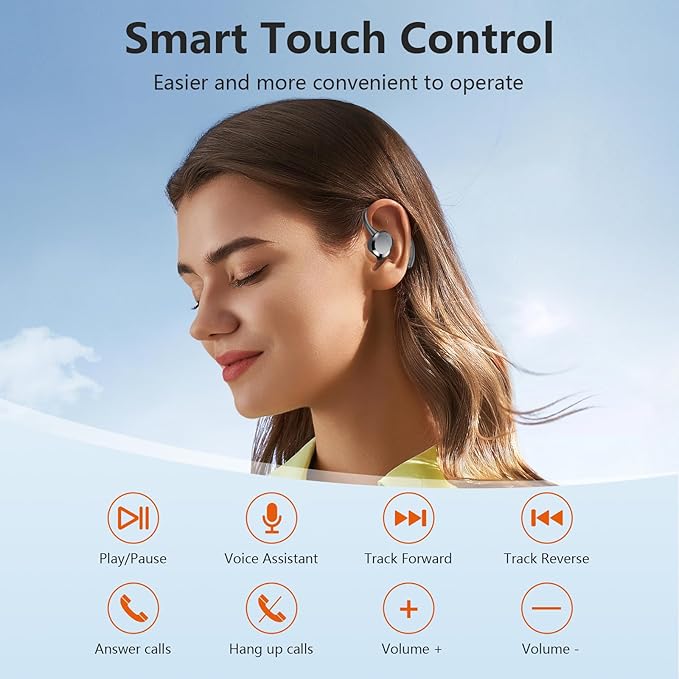 sprtoybat Wireless Earbuds, 2026 New Bluetooth 5.4 Headphones Sport Earphones with 68Hrs Playtime LED Display ENC Noise Cancelling Mic, IPX7 Waterproof Over Ear Ear Buds with Hook for Sports/Running