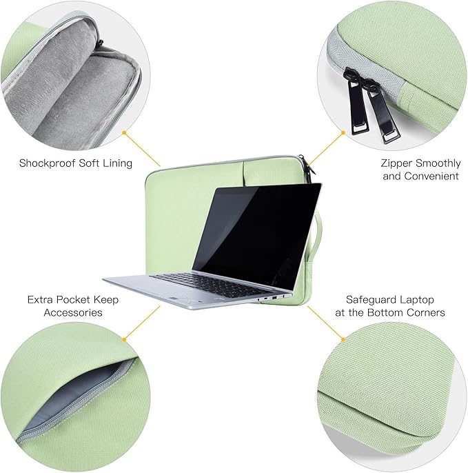 16 inch Laptop Sleeve for Lenovo Yoga 7i 16"/ Lenovo Slim Laptop/ThinkPad E16/ ThinkBook, Dell Inspiron 16 Plus Carrying Case Bag, Green