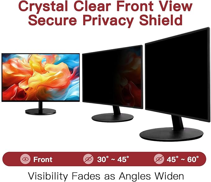 2 Pack 27 Inch Privacy Screen for Computer Monitor 16:9 Aspect Ratio, Eye Protection Anti Glare Computer Screen Cover, Removable Anti-Scratch Computer Screen Privacy Shield for 27'' Widescreen Monitor