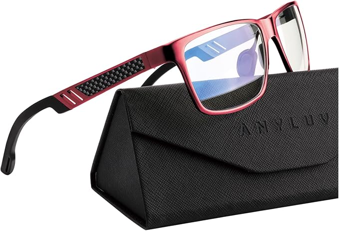 ANYLUV Blue Light Blocking Glasses Men Computer Gaming Glasses Lightweight Al-Mg Metal Anti Eyestrain Eye Protection