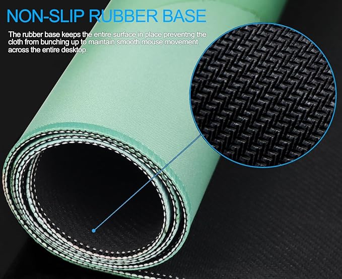 Large Gaming Mouse Pad, Waterproof Mousepad with Stitched Edges, Non-Slip Rubber Base, XXL Computer Long Keyboard Mouse Mat for Gamer, Office & Home, 31.5" x 15.7", Marble Green