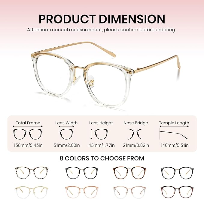 Cyxus Blue Light Glasses for Woman, Stylish Cat Eye Blue Light Blocking Computer Glasses for Working, Laptop and Screen Use